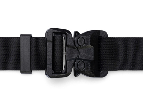 Belt soft OUTDOOR STEALTH Black 38mm wide with Cobra® 25cN undetectable buckle Universal size 70-120cm