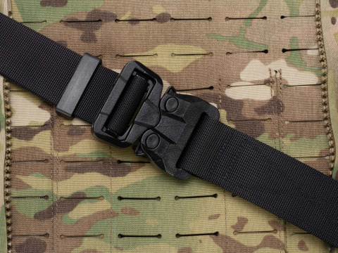 Belt soft OUTDOOR STEALTH Black 38mm wide with Cobra® 25cN undetectable buckle Universal size 70-120cm