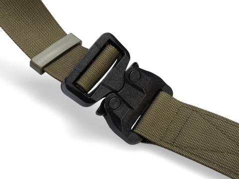 Belt soft OUTDOOR STEALTH Ranger Green 38mm wide with Cobra® 25cN undetectable buckle Universal size 70-120cm