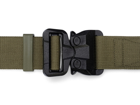 Belt soft OUTDOOR STEALTH Ranger Green 38mm wide with Cobra® 25cN undetectable buckle Universal size 70-120cm