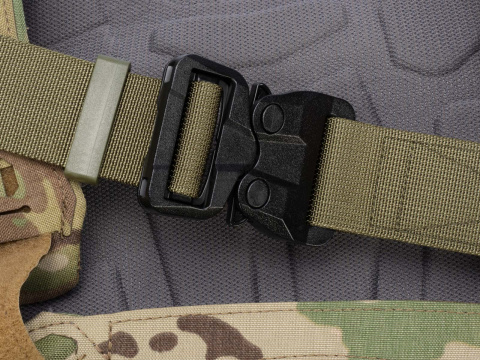 Belt soft OUTDOOR STEALTH Ranger Green 38mm wide with Cobra® 25cN undetectable buckle Universal size 70-120cm