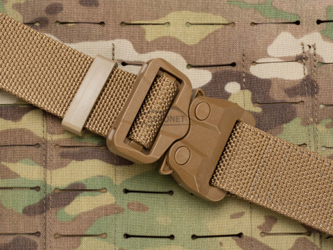 Belt medium-stiff COMBAT STEALTH Coyote Brown width of 38mm with undetectable buckle Cobra® 25cN Universal size 70-120cm