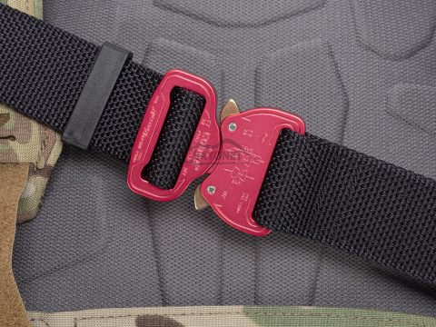 Belt medium-stiff COMBAT Black width of 38mm with metal buckle Cobra® 9kN pink Universal size 70-120cm