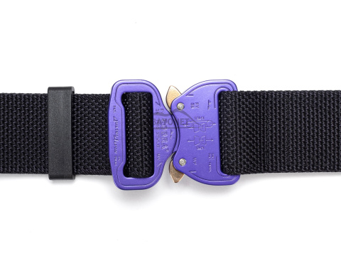 Belt medium-stiff COMBAT Black width of 38mm with metal buckle Cobra® 9kN purple Universal size 70-120cm