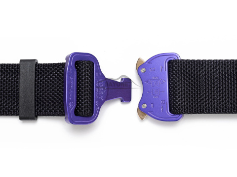 Belt medium-stiff COMBAT Black width of 38mm with metal buckle Cobra® 9kN purple Universal size 70-120cm