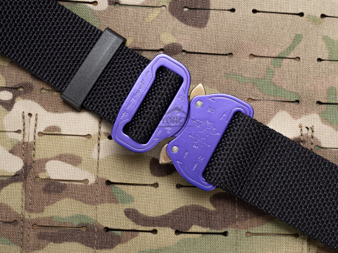 Belt medium-stiff COMBAT Black width of 38mm with metal buckle Cobra® 9kN purple Universal size 70-120cm