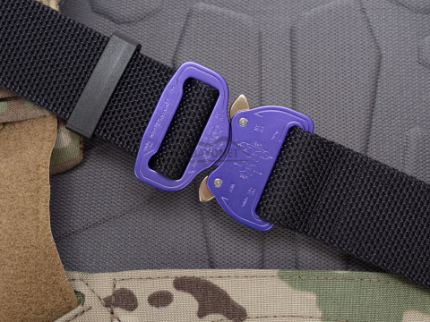 Belt medium-stiff COMBAT Black width of 38mm with metal buckle Cobra® 9kN purple Universal size 70-120cm