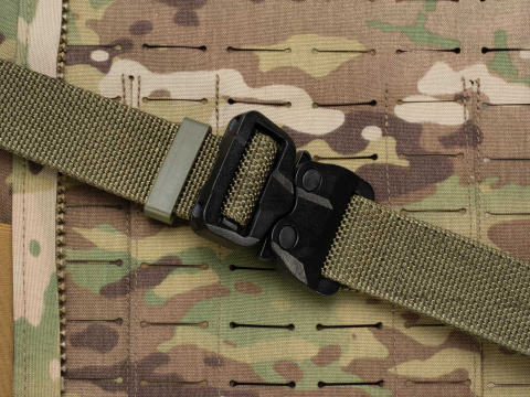 Belt medium-stiff COMBAT STEALTH Ranger Green width of 38mm with undetectable buckle Cobra® 25cN Universal size 70-120cm