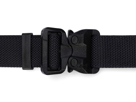 Belt medium-stiff COMBAT STEALTH Black width of 38mm with undetectable buckle Cobra® 25cN Universal size 70-120cm