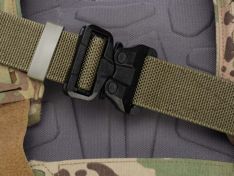 Belt medium-stiff COMBAT STEALTH Ranger Green width of 45mm with undetectable buckle Cobra® 25cN Universal size 70-120cm