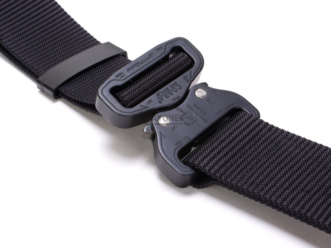 Belt medium-stiff plus SPOTTER A Black 45mm wide with Cobra® 18kN reinforced metal buckle Universal size 70-120cm