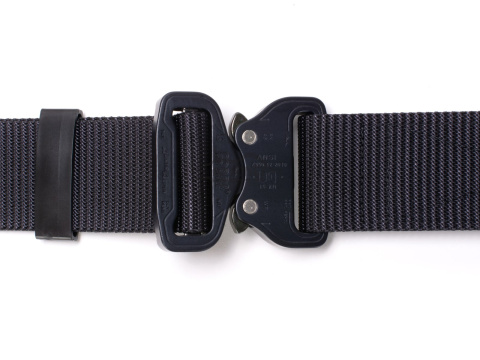 Belt medium-stiff plus SPOTTER A Black 45mm wide with Cobra® 18kN reinforced metal buckle Universal size 70-120cm