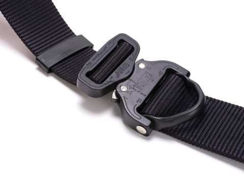 Belt medium-stiff plus SPOTTER D Black 45mm wide with Cobra® D-ring 18kN reinforced metal buckle Universal size 70-120cm