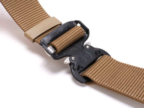 Belt medium-stiff plus SPOTTER N Coyote Brown 45mm wide with Cobra® 9kN steel indestructible buckle Universal size 70-120cm