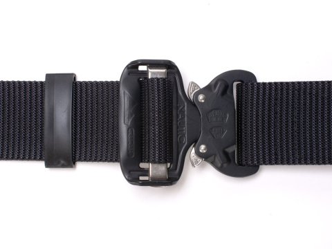 Belt medium-stiff plus SPOTTER N Black 45mm wide with Cobra® 9kN steel indestructible buckle Universal size 70-120cm