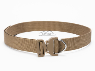 Belt stiff THIRDLINE Coyote Brown 45mm wide 1-layer with Cobra® D-ring 18kN reinforced metal buckle