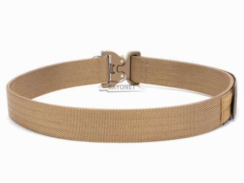 Belt stiff THIRDLINE Coyote Brown 45mm wide 1-layer with Cobra® D-ring 18kN reinforced metal buckle