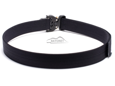 Belt stiff THIRDLINE Black 38mm wide 1-layer with Cobra® D-ring 18kN reinforced metal buckle