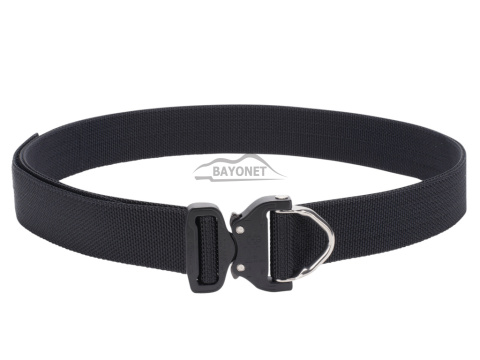 Belt stiff THIRDLINE Black 45mm wide 1-layer with Cobra® D-ring 18kN reinforced metal buckle