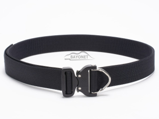 Belt stiff THIRDLINE Black 45mm wide 1-layer with Cobra® D-ring 18kN reinforced metal buckle