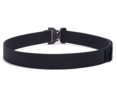 Belt stiff THIRDLINE Black 45mm wide 1-layer with Cobra® D-ring 18kN reinforced metal buckle