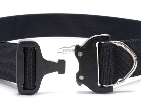 Belt stiff THIRDLINE Black 45mm wide 1-layer with Cobra® D-ring 18kN reinforced metal buckle