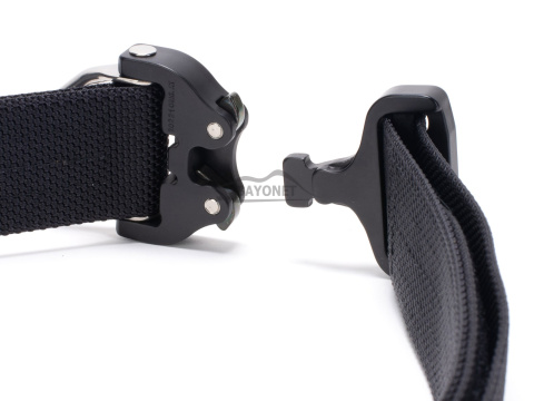 Belt stiff THIRDLINE Black 45mm wide 1-layer with Cobra® D-ring 18kN reinforced metal buckle