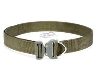 Belt stiff THIRDLINE Ranger Green 45mm wide 1-layer with Cobra® D-ring 18kN reinforced metal buckle