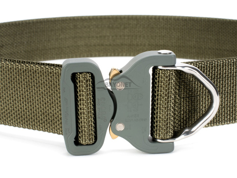 Belt stiff THIRDLINE Ranger Green 45mm wide 1-layer with Cobra® D-ring 18kN reinforced metal buckle