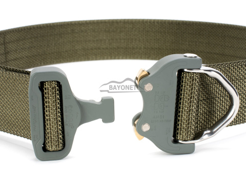 Belt stiff THIRDLINE Ranger Green 45mm wide 1-layer with Cobra® D-ring 18kN reinforced metal buckle