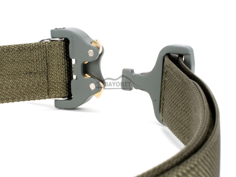 Belt stiff THIRDLINE Ranger Green 45mm wide 1-layer with Cobra® D-ring 18kN reinforced metal buckle