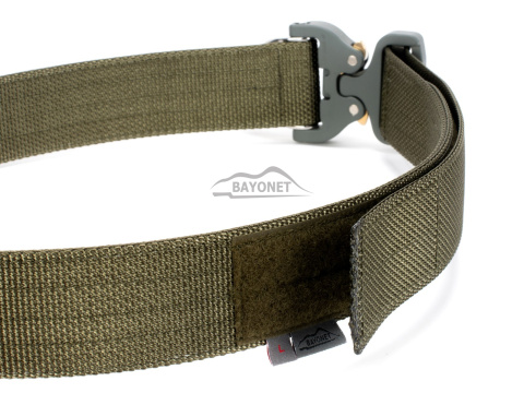 Belt stiff THIRDLINE Ranger Green 45mm wide 1-layer with Cobra® D-ring 18kN reinforced metal buckle