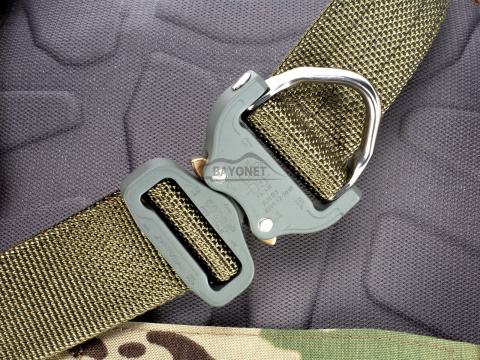 Belt stiff THIRDLINE Ranger Green 45mm wide 1-layer with Cobra® D-ring 18kN reinforced metal buckle